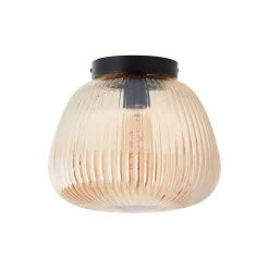 Brilliant Kaizen Taklampa Glas Metall Matt Svart Beige | 250mm - Passande för 1x E27