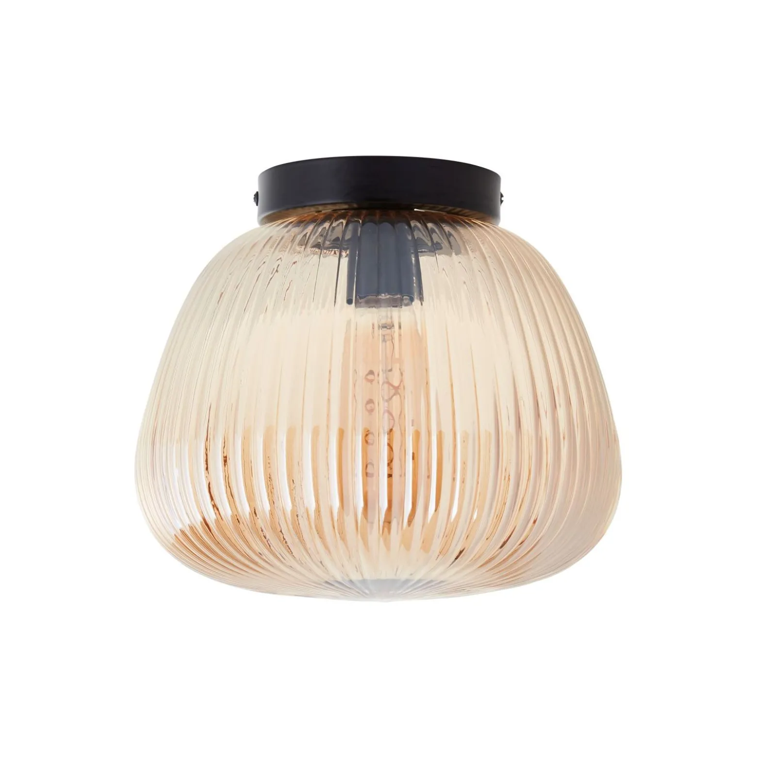 Brilliant Kaizen Taklampa Glas Metall Matt Svart Beige | 250mm - Passande för 1x E27