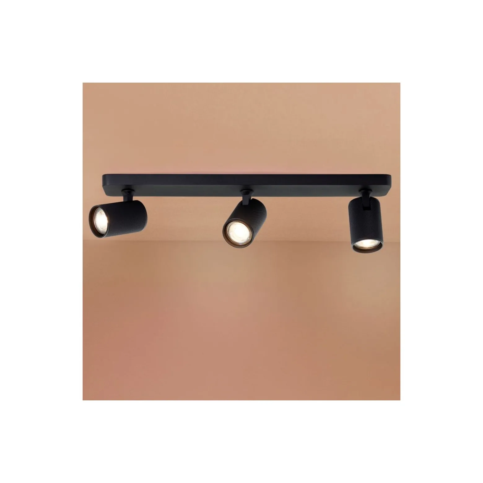 Brilliant Marty Taklampa Aluminium Sandig Svart 15W 1050lm - 830 Varm Vit | Inkl. 3x GU10