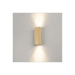 Brilliant Marty Vägglampa Up/Down Aluminium Guld 10W 700lm - 830 Varm Vit | 65mm - Inkl. 2x GU10