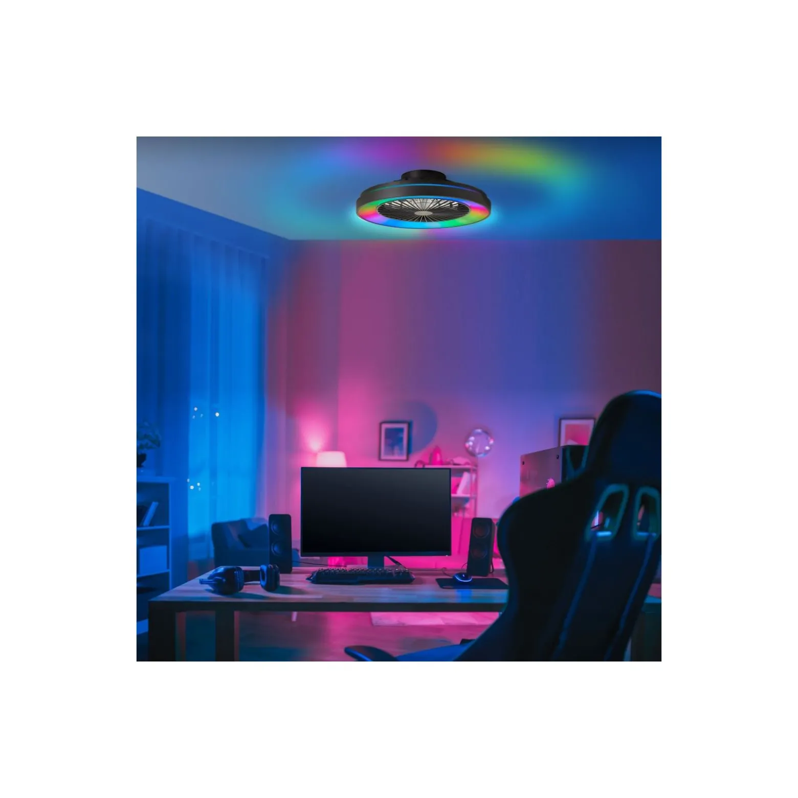 Brilliant Mazzaro Takfläkt Plast Svart 36W 4700lm - 830-865 CCT+RGB | 485mm - Fjärrkontroll Dimbar