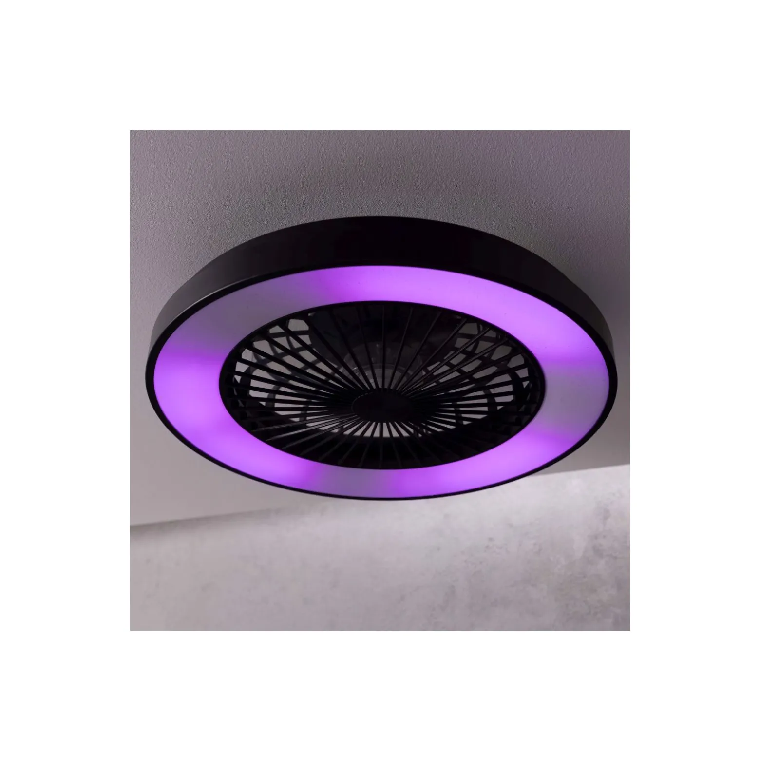 Brilliant Mazzaro Takfläkt Plast Svart 36W 4700lm - 830-865 CCT+RGB | 485mm - Fjärrkontroll Dimbar
