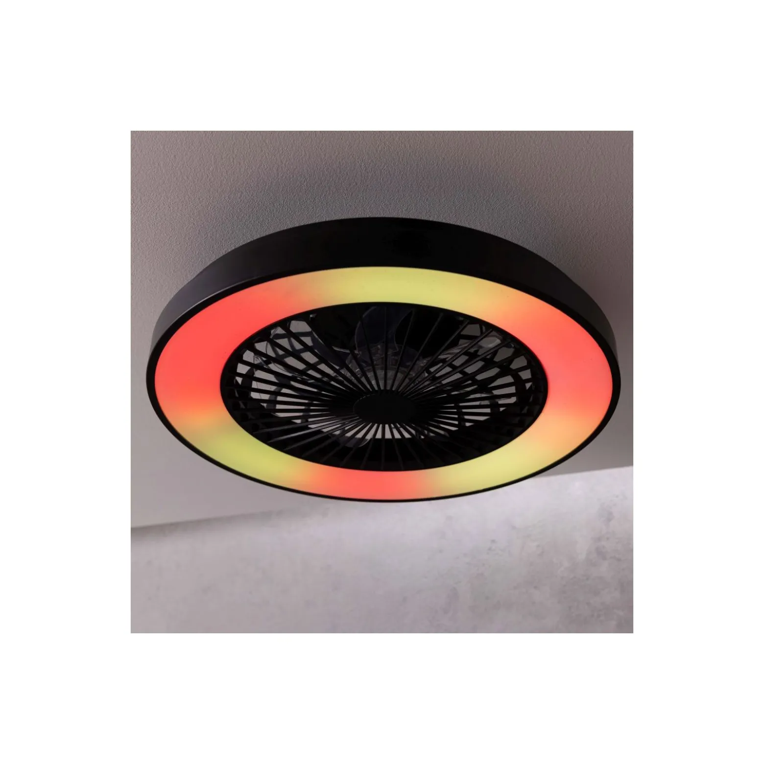 Brilliant Mazzaro Takfläkt Plast Svart 36W 4700lm - 830-865 CCT+RGB | 485mm - Fjärrkontroll Dimbar