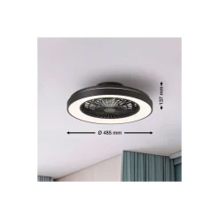 Brilliant Mazzaro Takfläkt Plast Svart 36W 4700lm - 830-865 CCT+RGB | 485mm - Fjärrkontroll Dimbar