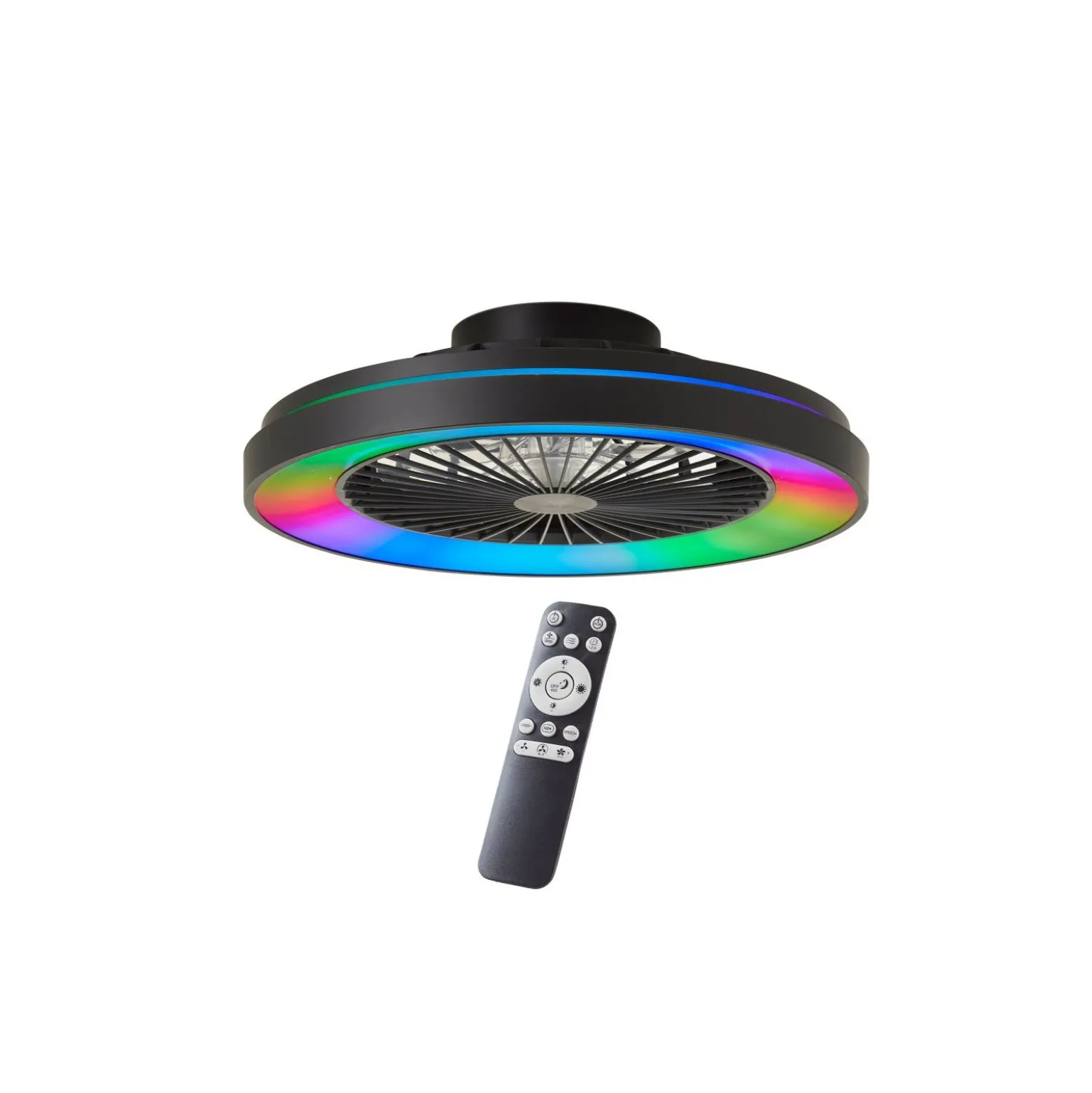Brilliant Mazzaro Takfläkt Plast Svart 36W 4700lm - 830-865 CCT+RGB | 485mm - Fjärrkontroll Dimbar