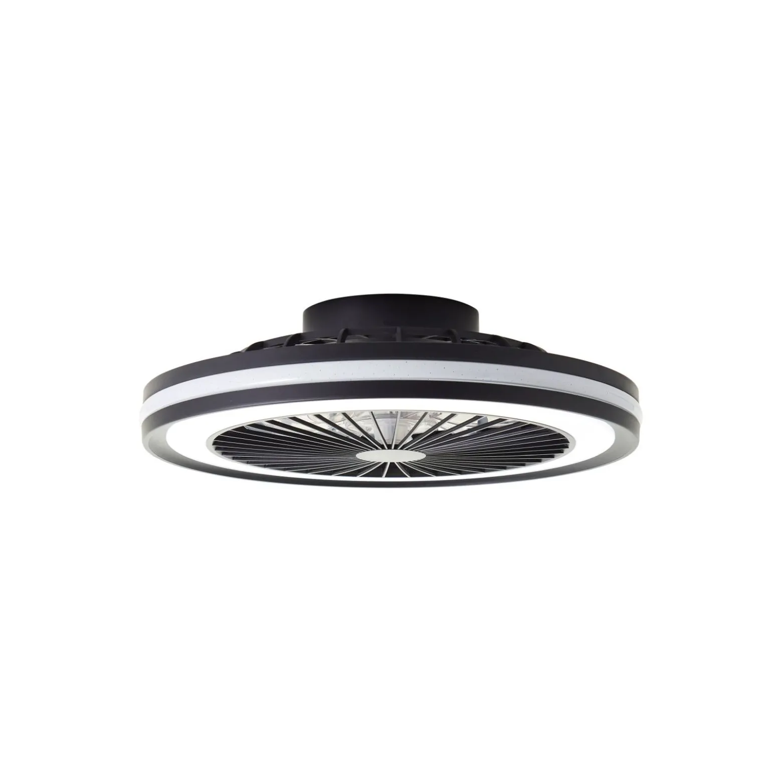 Brilliant Palmero Takfläkt Plast Metall Svart 36W 5000lm - 827-865 CCT | 466mm - Fjärrkontroll Dimbar