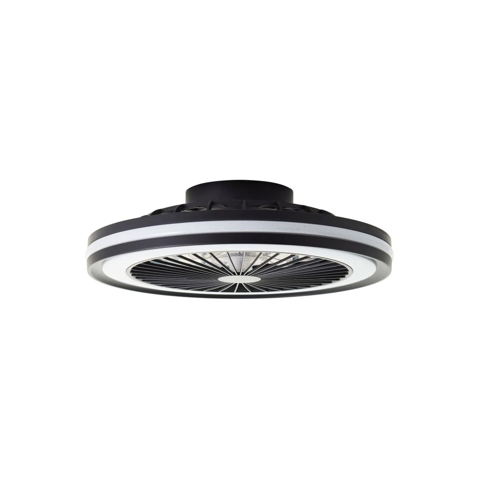 Brilliant Palmero Takfläkt Plast Metall Svart 36W 5000lm - 827-865 CCT | 466mm - Fjärrkontroll Dimbar