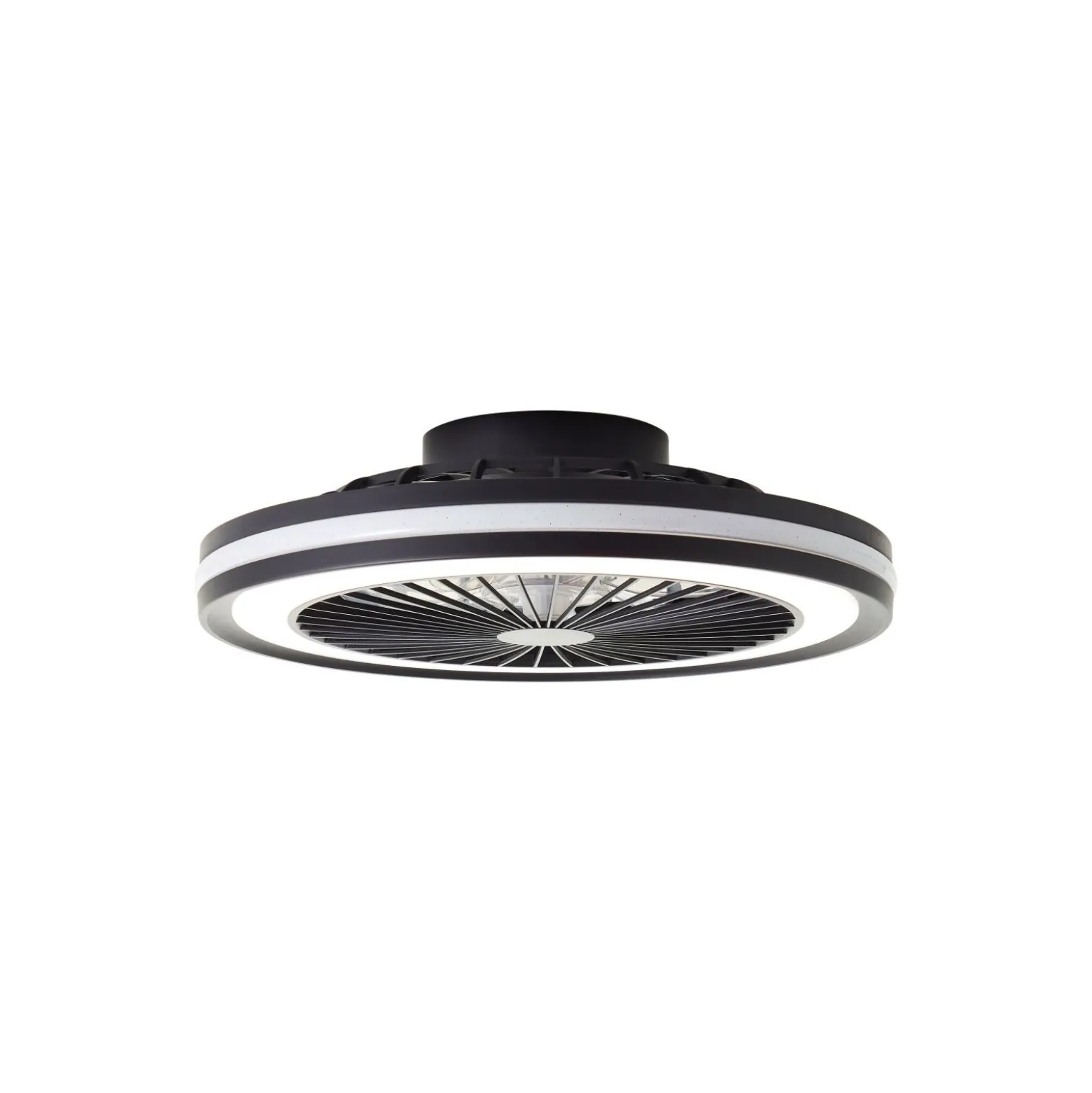 Brilliant Palmero Takfläkt Plast Metall Svart 36W 5000lm - 827-865 CCT | 466mm - Fjärrkontroll Dimbar