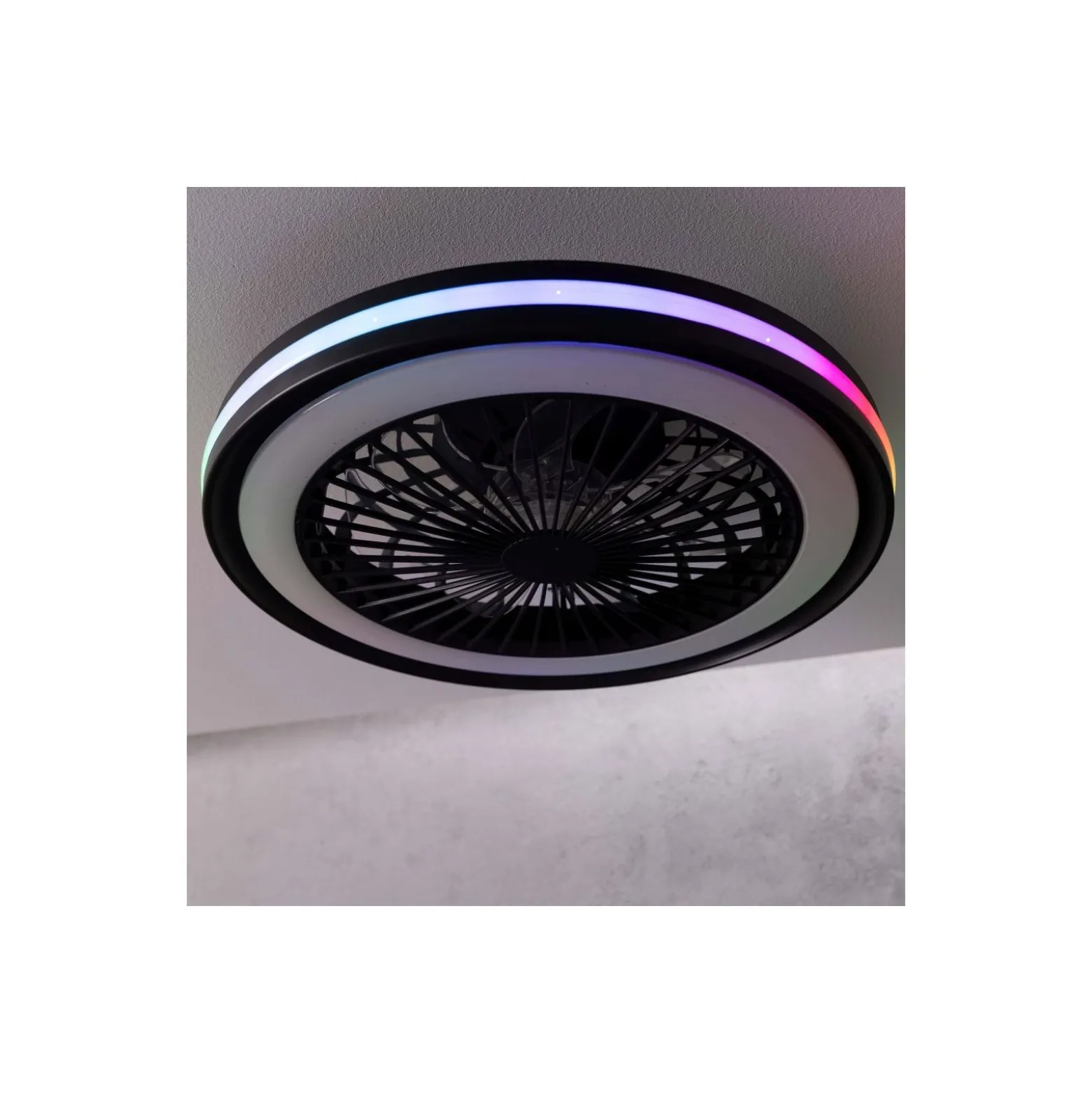 Brilliant Palmero Takfläkt Plast Metall Svart 36W 5000lm - 827-865 CCT | 466mm - Fjärrkontroll Dimbar