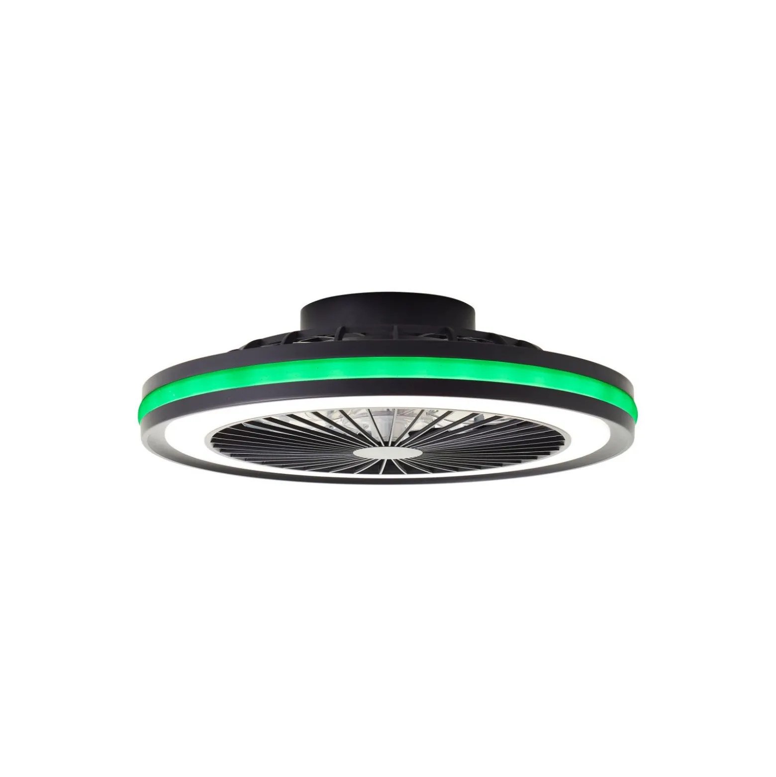 Brilliant Palmero Takfläkt Plast Metall Svart 36W 5000lm - 827-865 CCT | 466mm - Fjärrkontroll Dimbar
