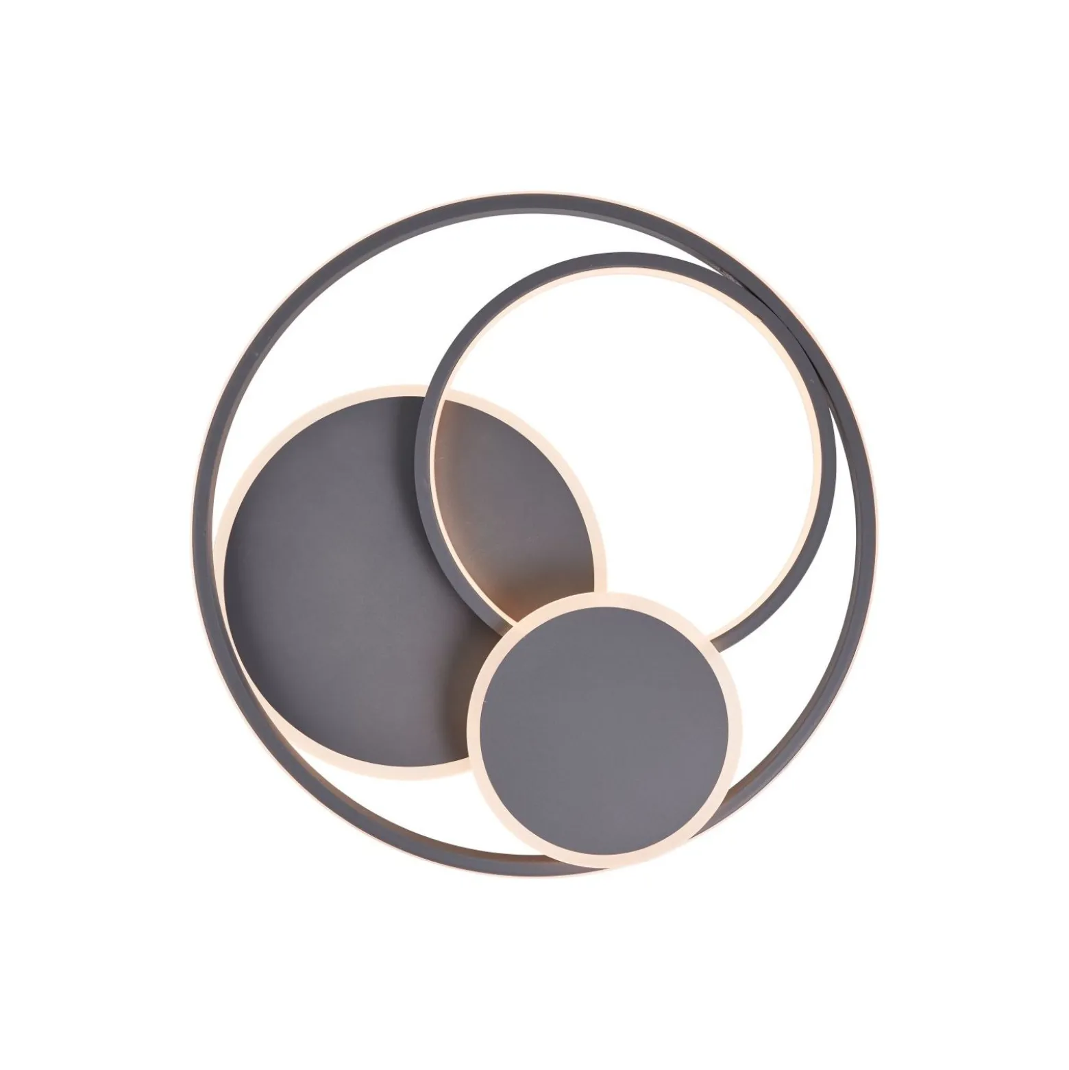 Brilliant Runda Taklampa Metall Silicone Grå 45W 5200lm - 830-865 CCT | 500mm - Fjärrkontroll Dimbar