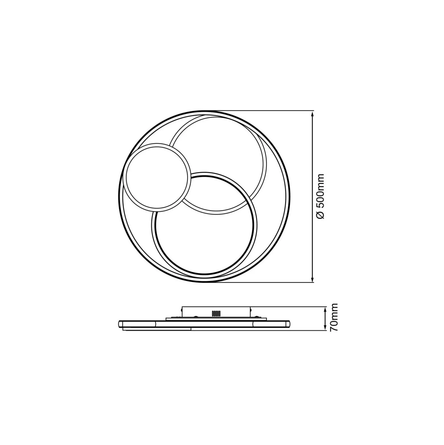 Brilliant Runda Taklampa Metall Silicone Grå 45W 5200lm - 830-865 CCT | 500mm - Fjärrkontroll Dimbar