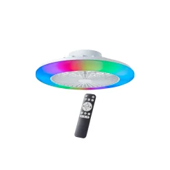 Brilliant Salerno Takfläkt Plast Metall Vit 36W 4700lm - 830-865 CCT+RGB | 485mm - Fjärrkontroll Dimbar