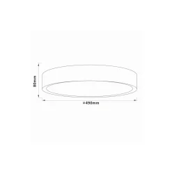 Brilliant Slimline Taklampa Metall Plast Svart Vit 34W 3800lm - 830-865 CCT | 490mm - Fjärrkontroll Dimbar