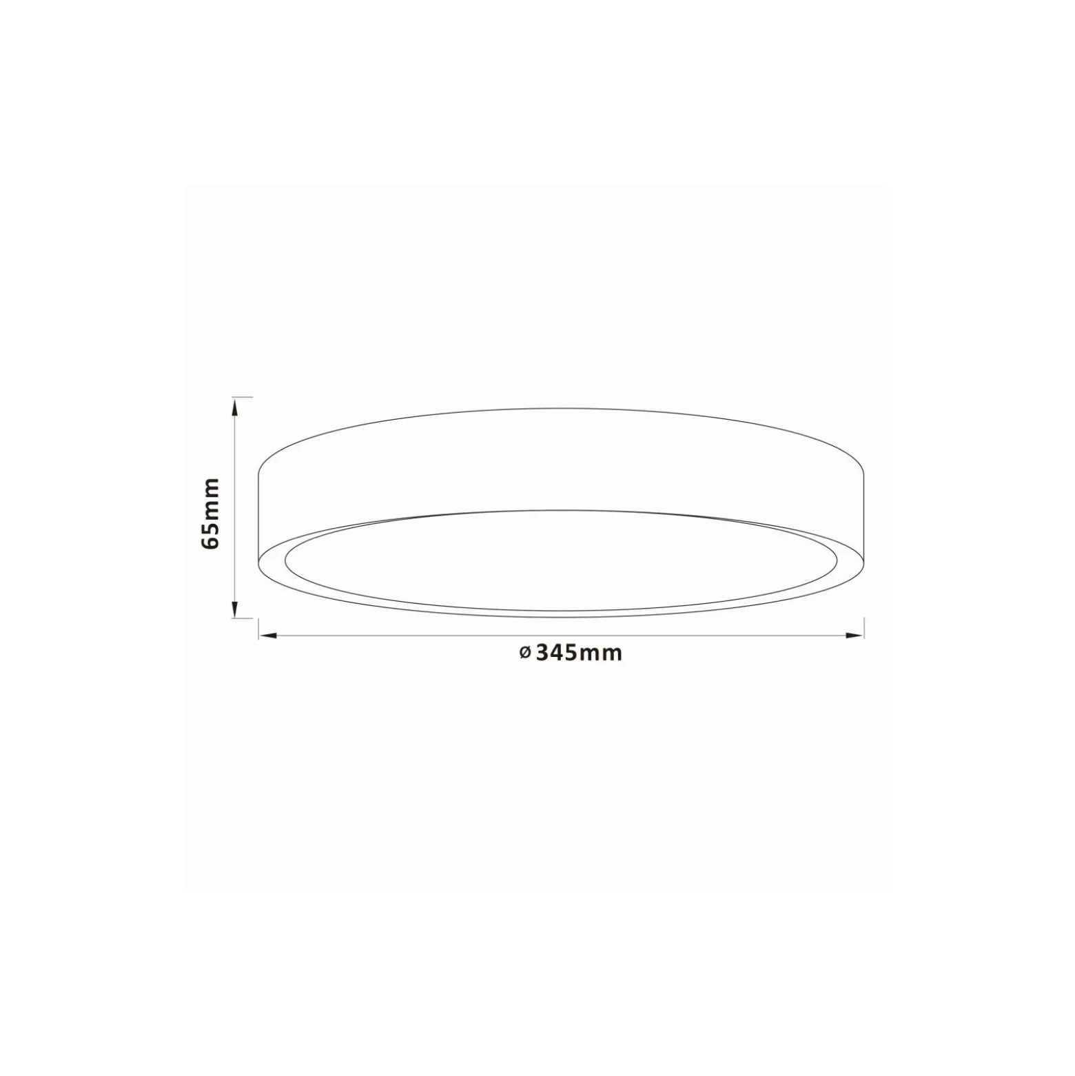Brilliant Slimline Taklampa Metall Trä Plast Vit 22W 2400lm - 830 Varm Vit | 345mm