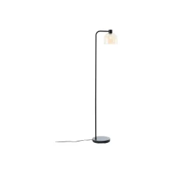 Brilliant Stolpebelysning Casto Glas Metall Svart Beige | Passande för 1x E27