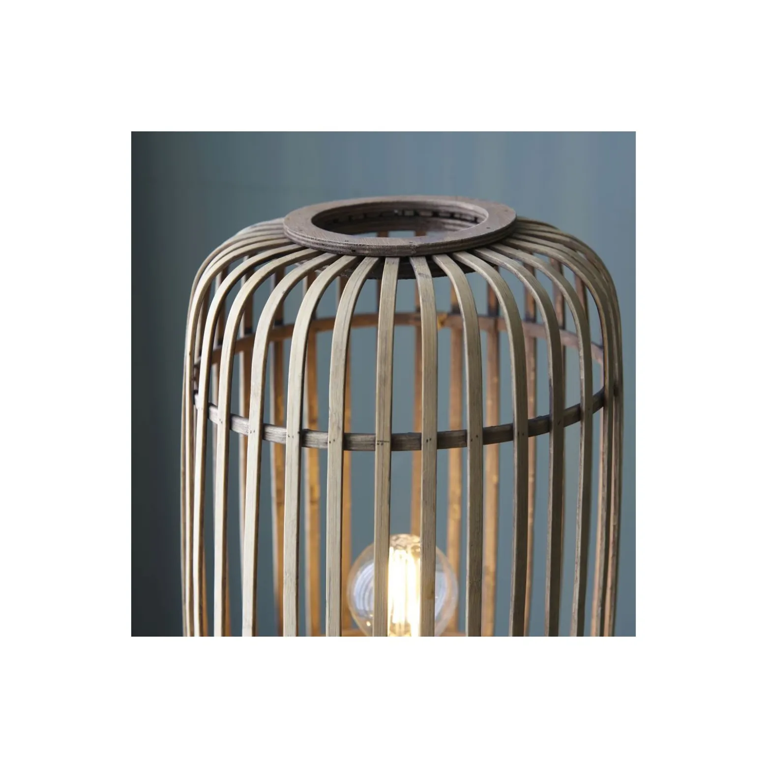 Brilliant Stolpebelysning Trärow Metall Bambu Brun | 450mm - Passande för 1x E27