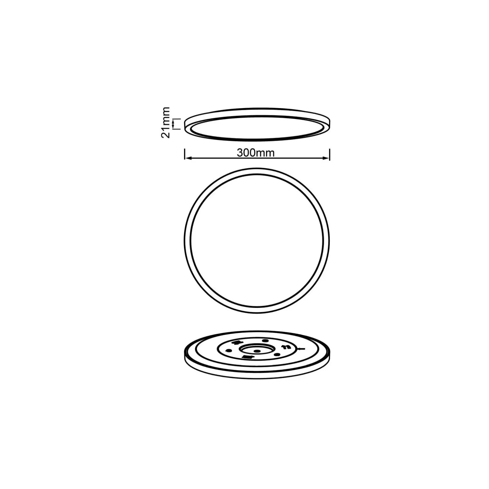 Brilliant Tuco Taklampa Plast Svart Vit 19W 2700lm - 827 Extra Varm Vit | 294mm - 3-Stegs Dimbar