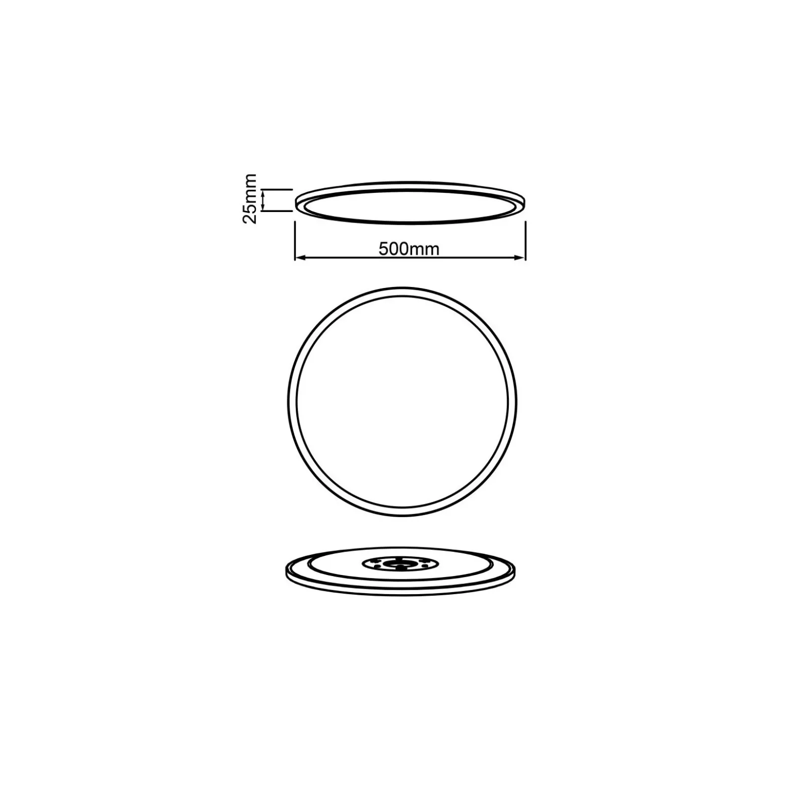Brilliant Tuco Taklampa Plast Svart Vit 32W 3900lm - 830-865 CCT | 500mm - Fjärrkontroll Dimbar