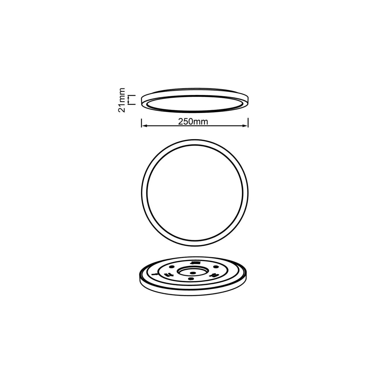 Brilliant Tuco Taklampa Plast Svart Vit 16W 2100lm - 827 Extra Varm Vit | 250mm