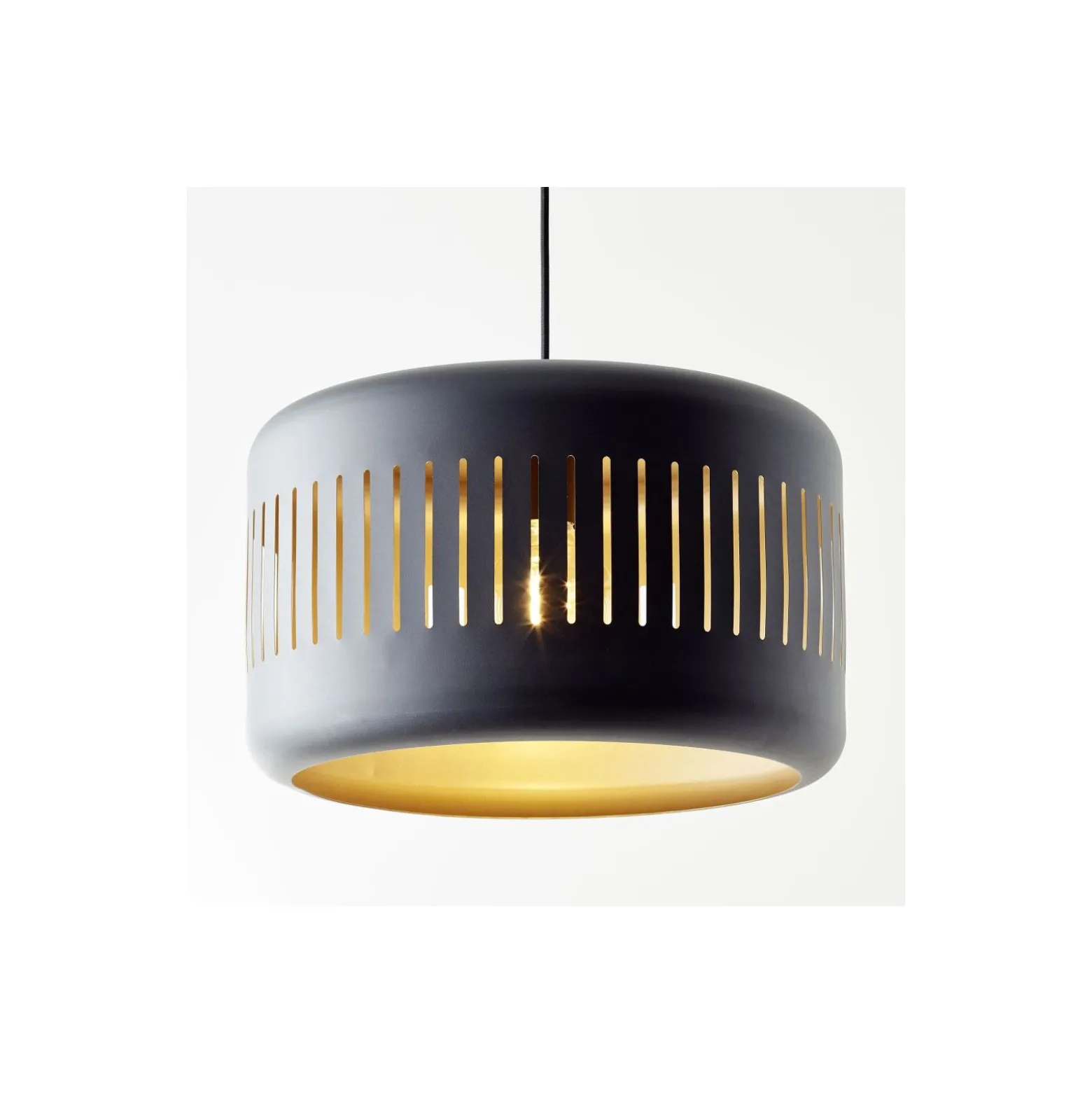 Brilliant Tyas Pendellampa Metall Svart Guld | 380mm - Passande för 1x E27