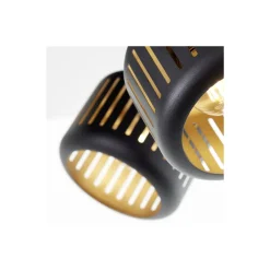 Brilliant Tyas Taklampa Aluminium Metall Svart Guld | Passande för 2x E14