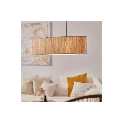 Brilliant Wimea Pendellampa Metall Svart Beige | Passande för 2x E27