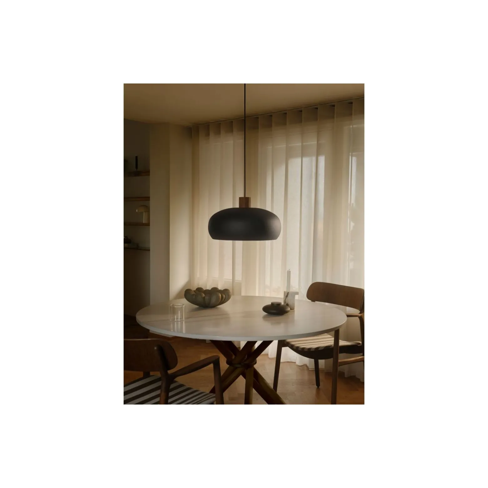 DFTP by Nordlux Aurelio Pendellampa Metall och Trä Svart | 420mm - Passande för E27