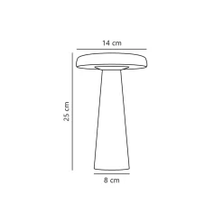 DFTP by Nordlux Bordslampa Arcello Metall Grå - 2.8W 300lm - 827 Extra Varm Vit | IP54