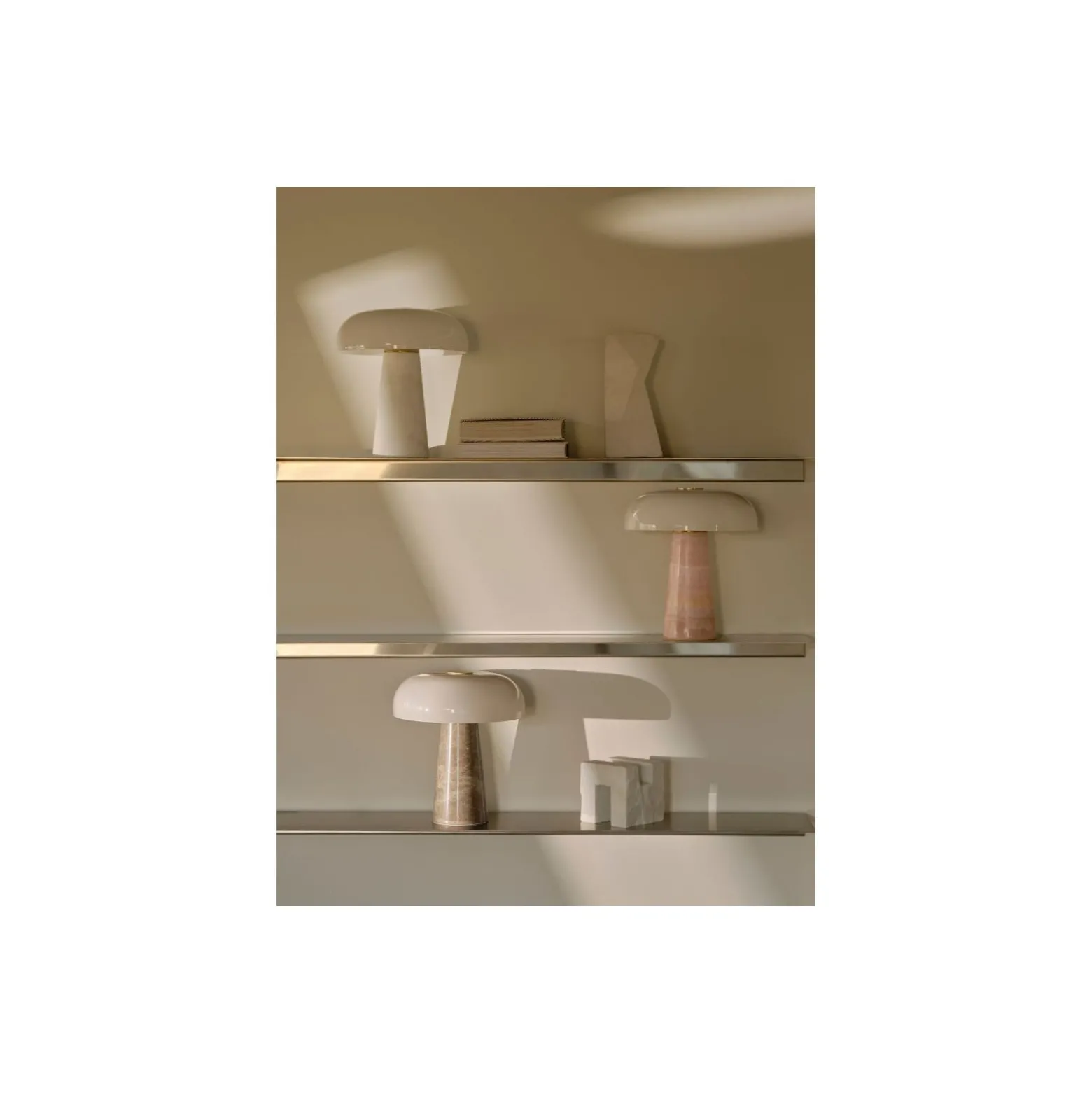 DFTP by Nordlux Bordslampa Glossy Marmor och Glas Beige | 220mm - Passande för 1x E14