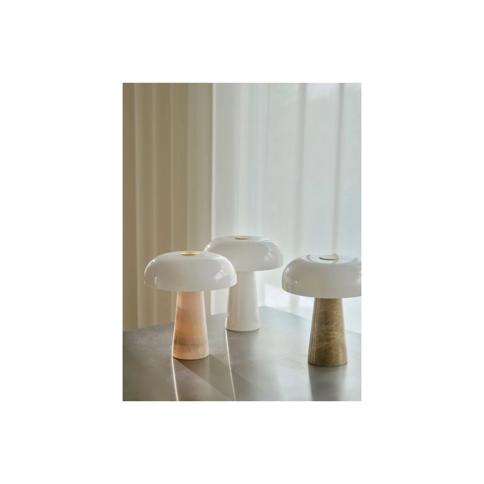 DFTP by Nordlux Bordslampa Glossy Marmor och Glas Beige | 220mm - Passande för 1x E14