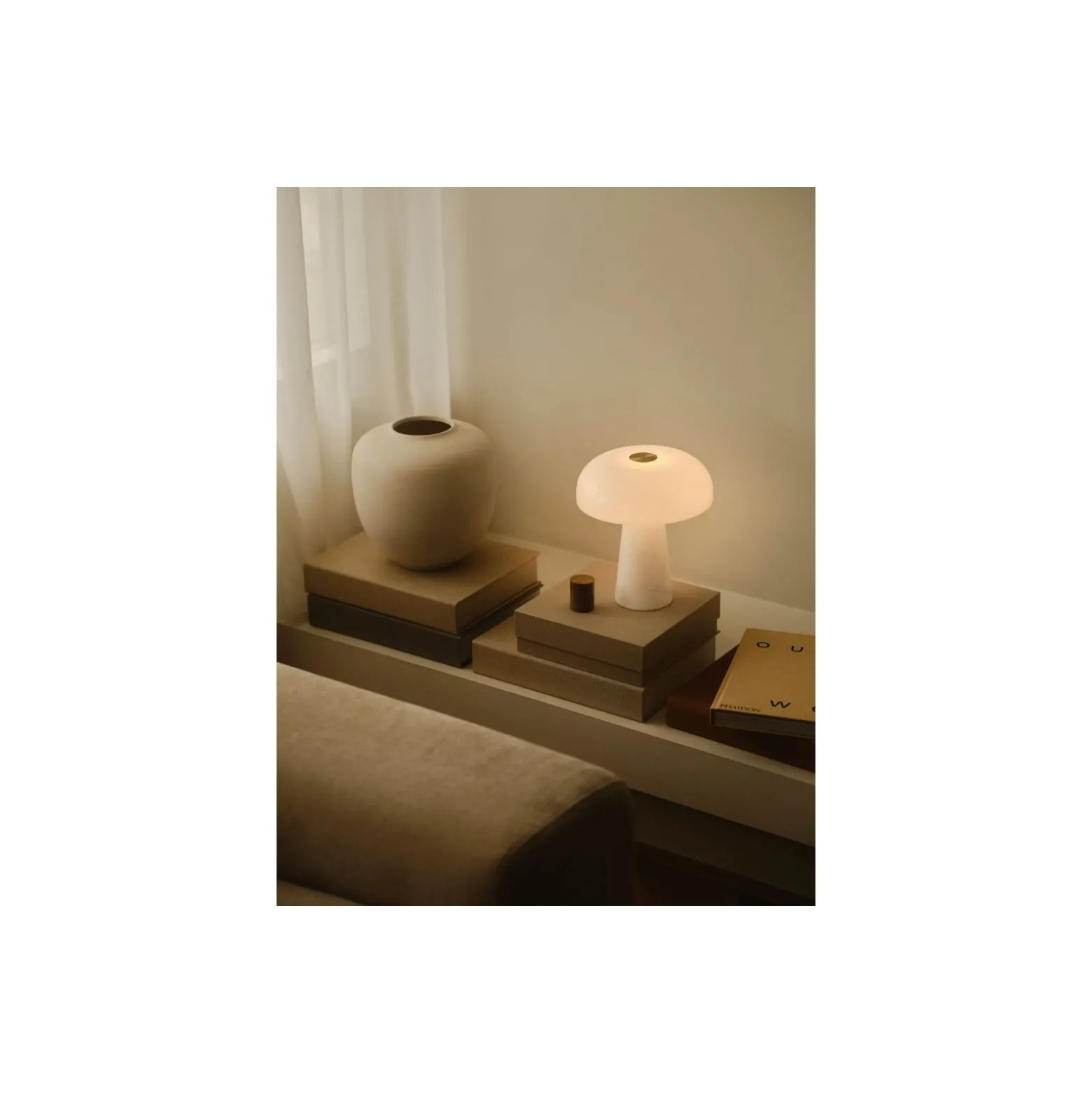 DFTP by Nordlux Bordslampa Glossy Marmor och Glas Vit | 220mm - Passande för 1x E14