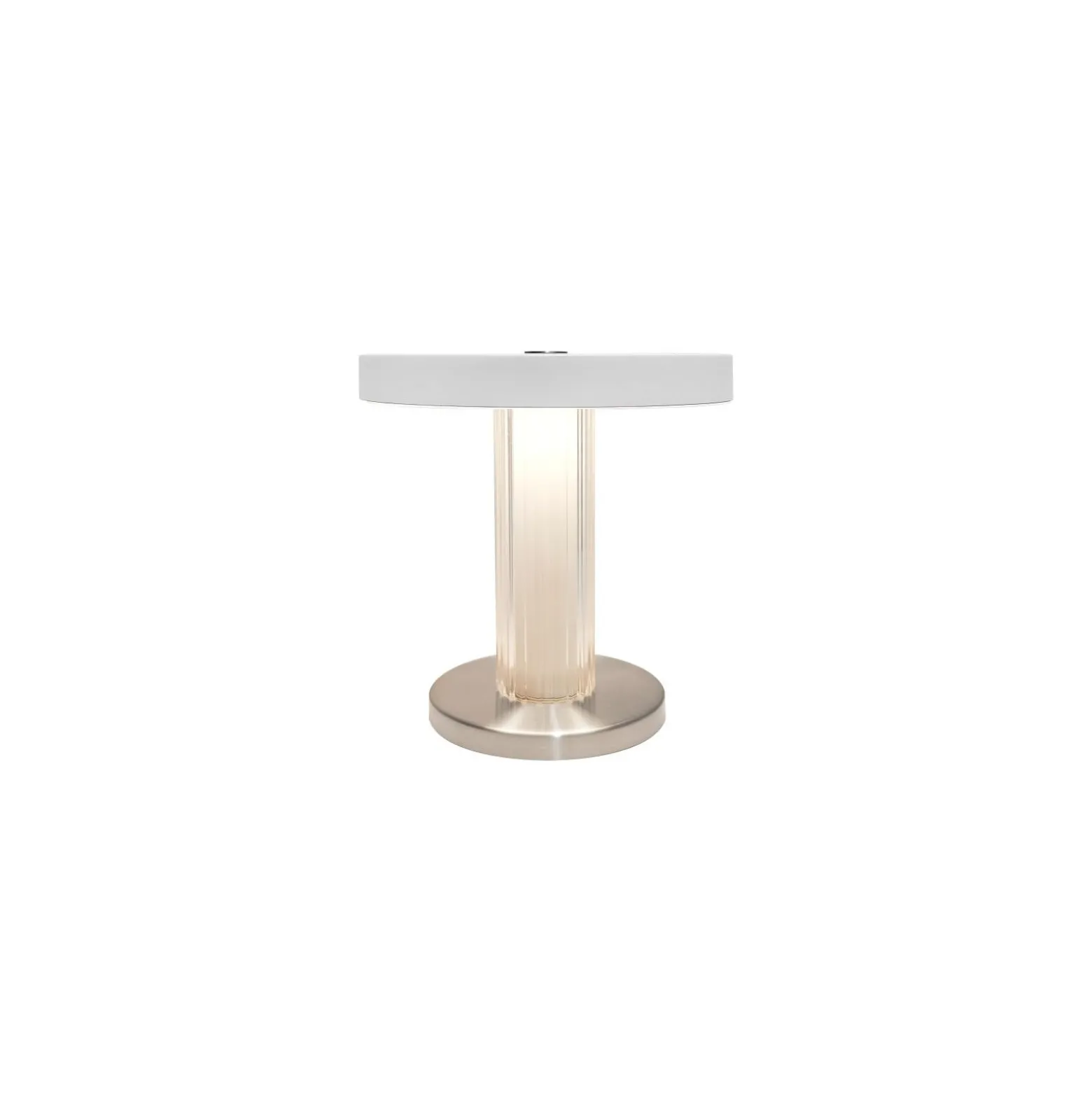 DFTP by Nordlux Bordslampa Trezzi Metall och Glas Vit 5W 225lm - 930 Varm Vit | Bästa Färgåtergivning - 3-Stegs Dimbar