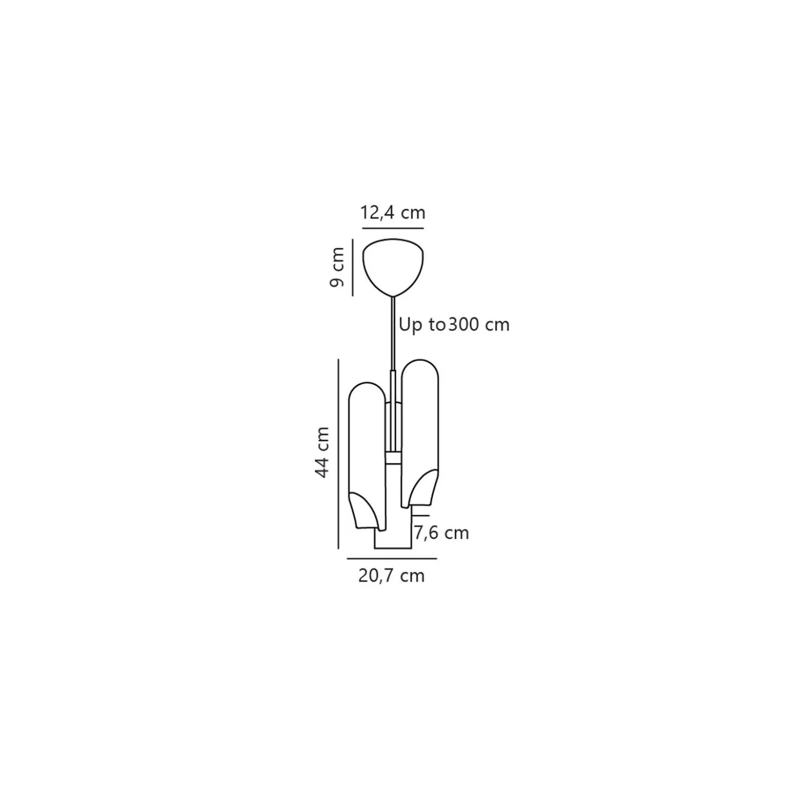 DFTP by Nordlux Rochelle Pendellampa Metall Svart | 207mm - Passande för 3x GU10