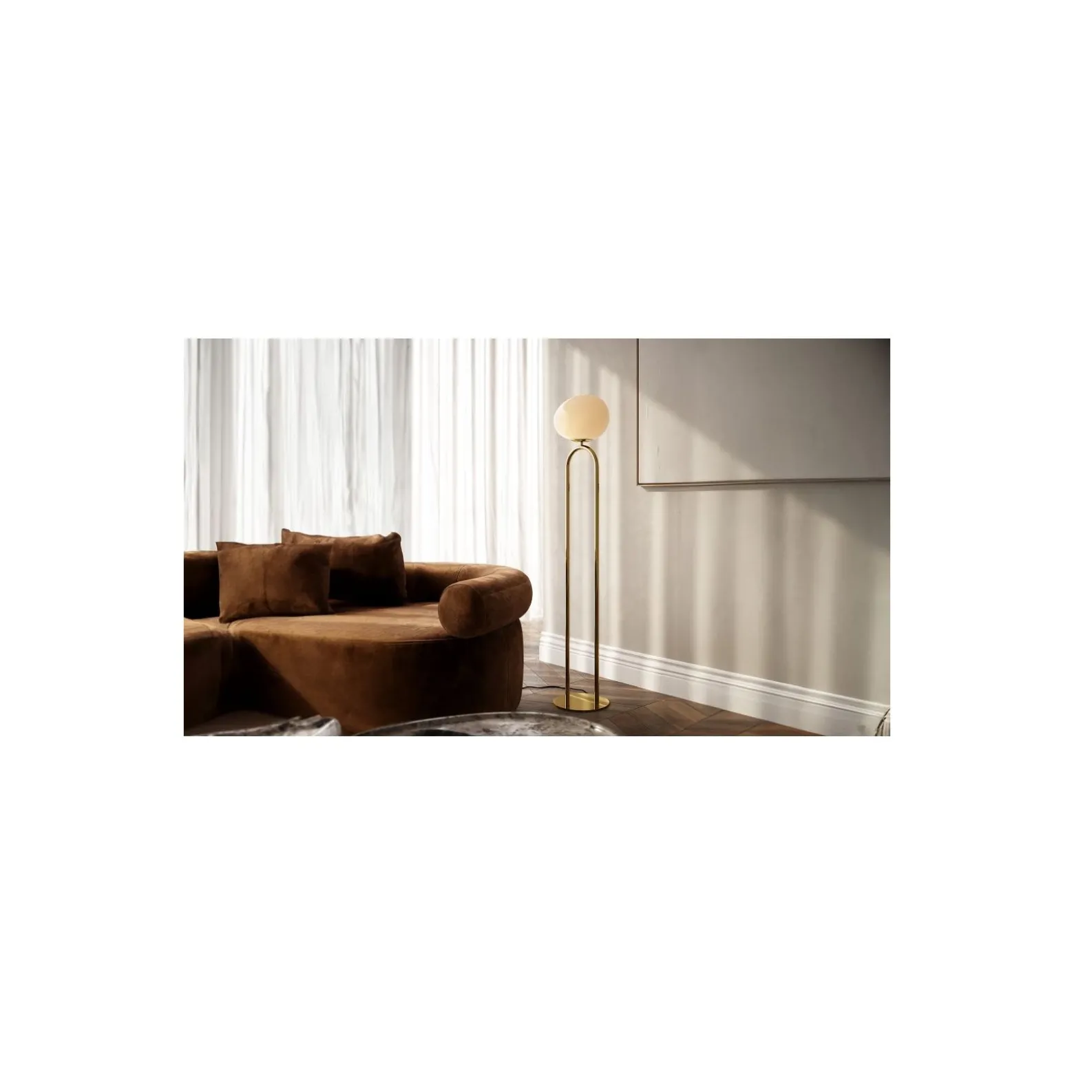 DFTP by Nordlux Shapes Golvlampa Glas och Metall Mässing | Passande för E27