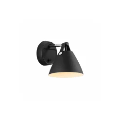 DFTP by Nordlux Strap 15 Vägglampa Metall och Leather Svart | Passande för GU10