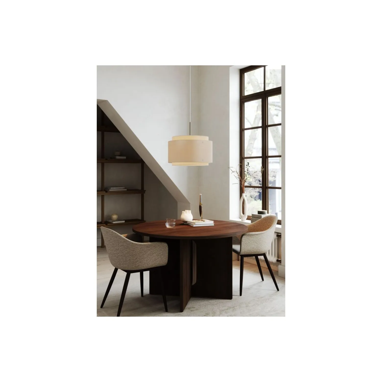 DFTP by Nordlux Takai Pendellampa Rostfritt Stål och Textil Beige | Passande för E27
