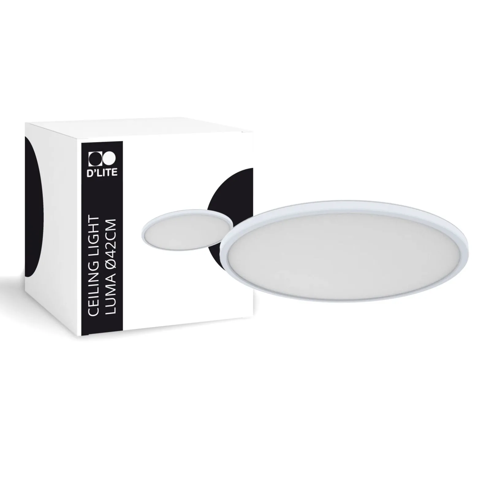 D'Lite Taklampa Luma Vit 22W 2000lm - 827 Extra Varm Vit | IP44 - 42cm