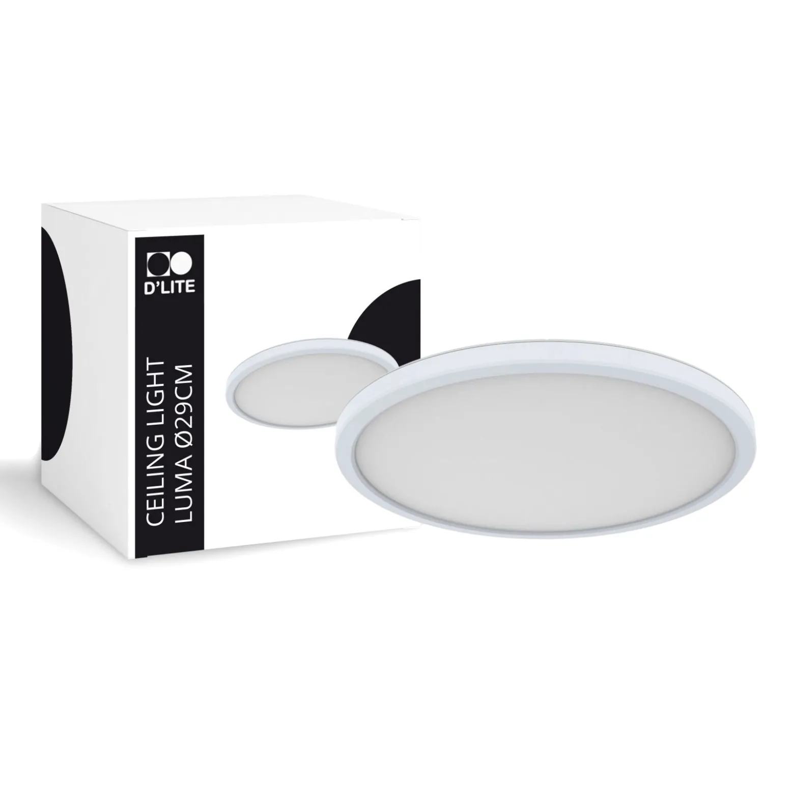 D'Lite Taklampa Luma Vit 18W 1700lm - 827 Extra Varm Vit | IP44 - 29cm