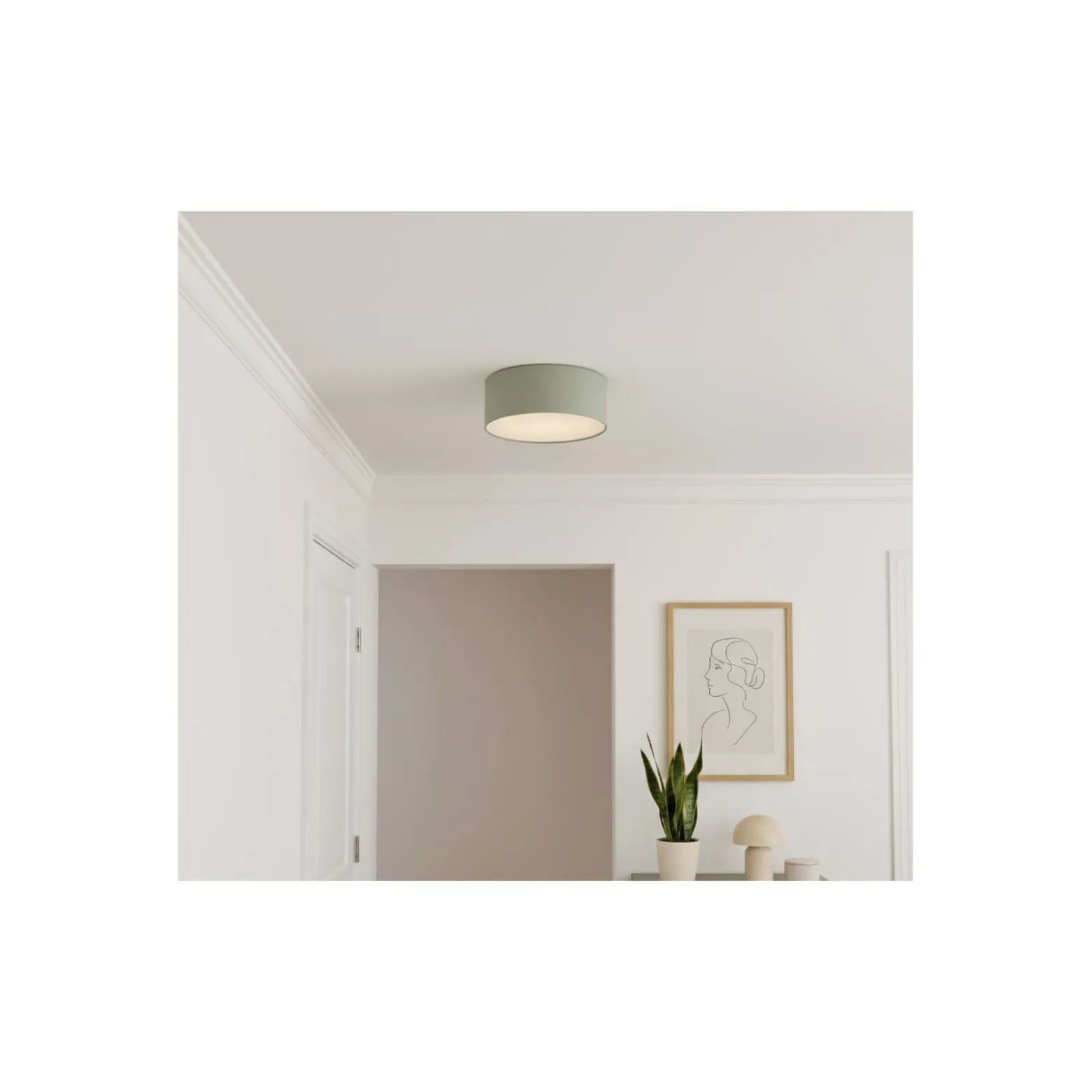 D'Lite Taklampa Lunelle 30cm Textil Grön | Passande För 1x E27