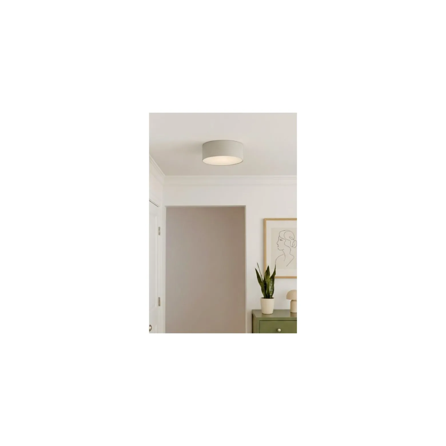 D'Lite Taklampa Lunelle 30cm Textil Grå | Passande För 2x E27
