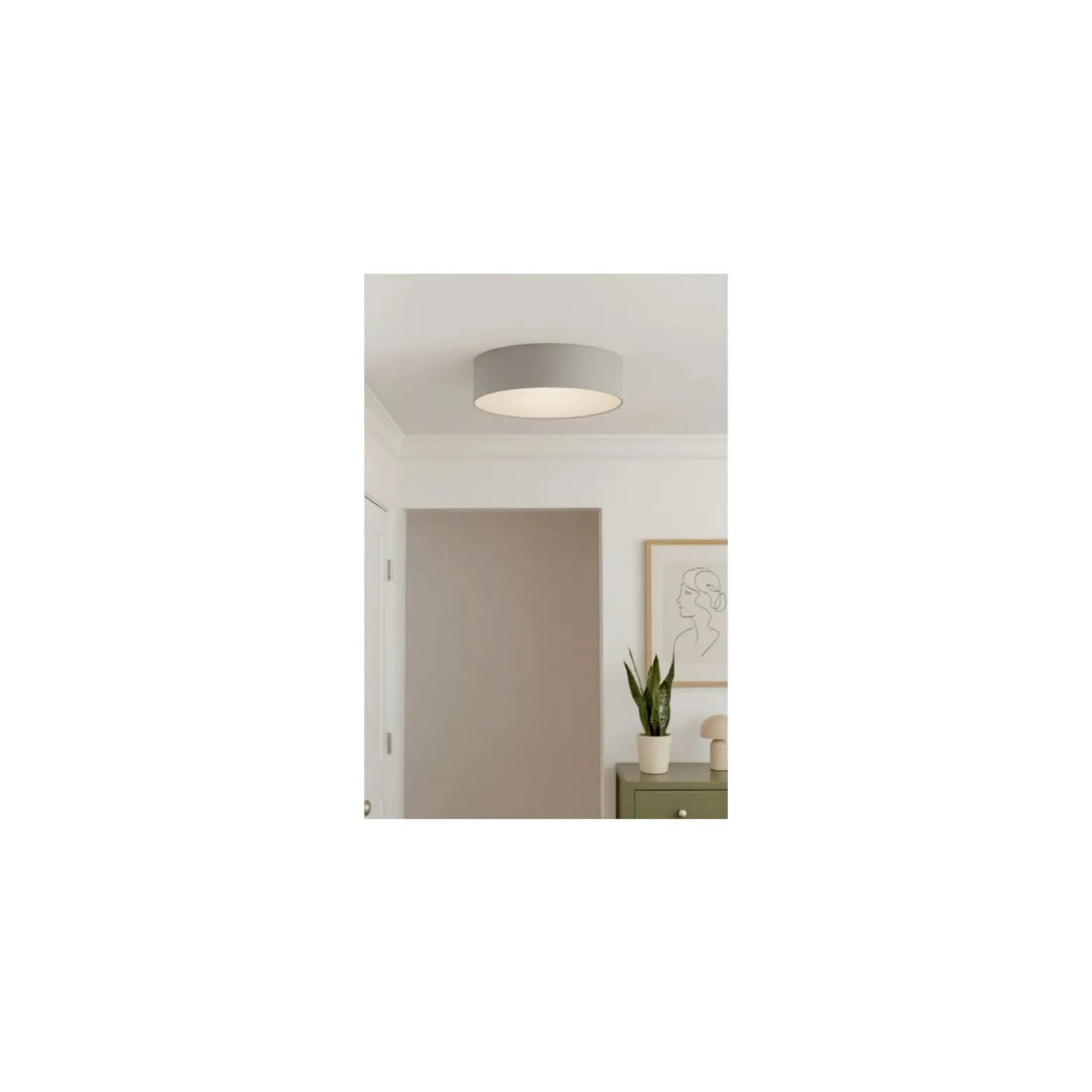 D'Lite Taklampa Lunelle 50cm Textil Grå | Passande För 3x E27