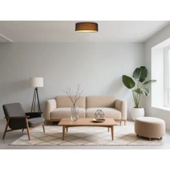 D'Lite Taklampa Lunelle 30cm Textil Svart | Passande för 2x E27