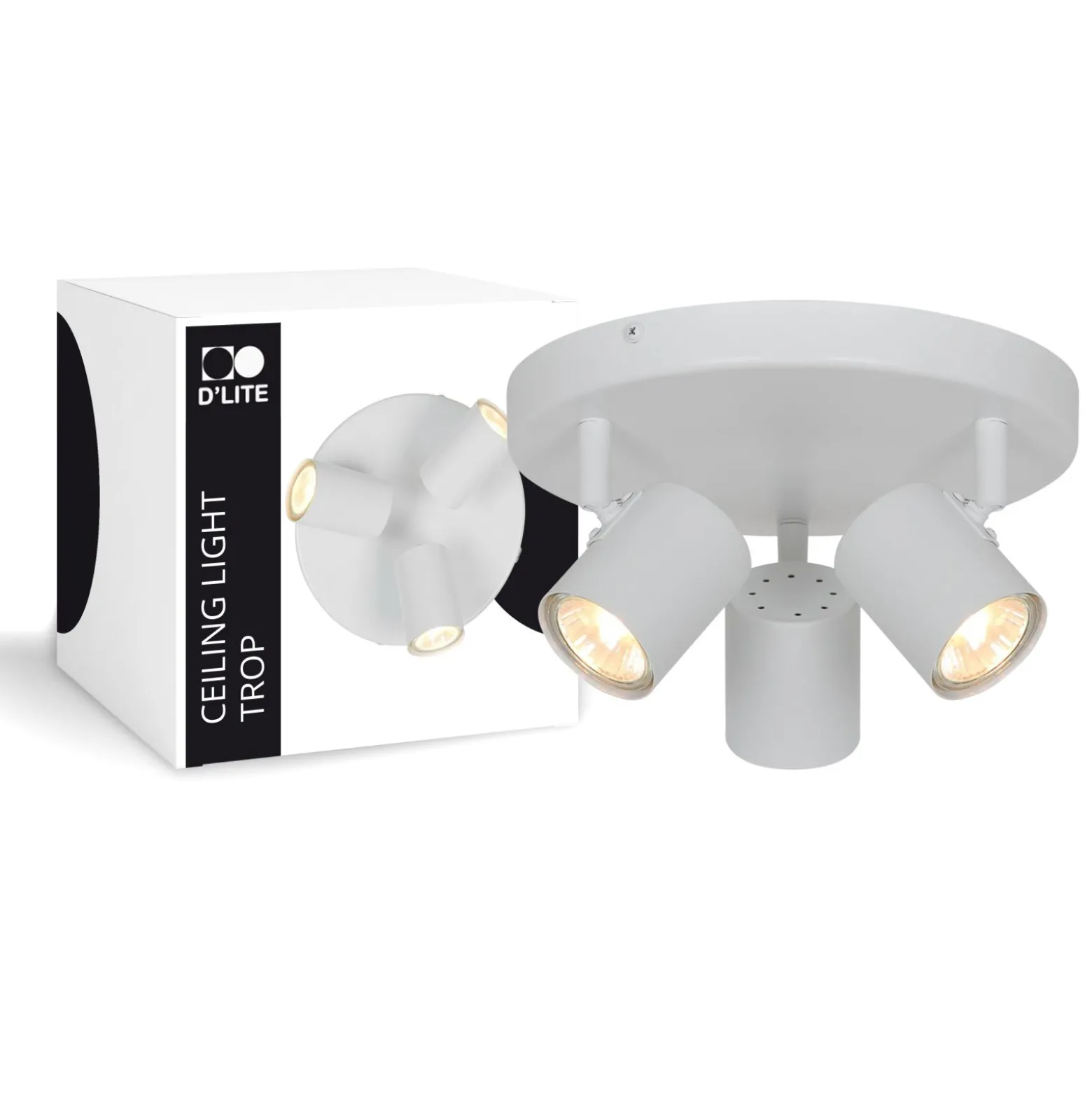 D'Lite Taklampa Trop Vit | Passande för 3x GU10
