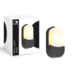 D'Lite Vägglampa Atos ABS Svart | IP54 - Passande för 1x E27