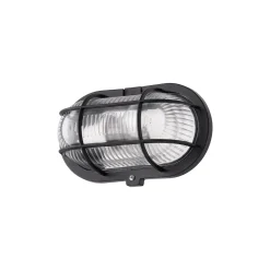 D'Lite Vägglampa Ecco Svart Oval | IP44 - Passande för 1x E27