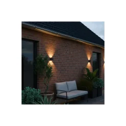 D'Lite Vägglampa Elingen Aluminium Svart Up & Down 4.9W 480lm - 830 Varm Vit | IP65 - Ljussensor