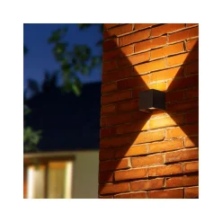 D'Lite Vägglampa Elingen Aluminium Svart Up & Down 4.9W 480lm - 830 Varm Vit | IP65 - Ljussensor