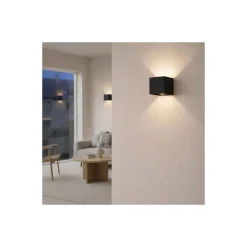 D'Lite Vägglampa Elingen Aluminium Svart Up & Down 2.9W 170lm - 830 Varm Vit | IP65 - Batteridriven - Ljussensor