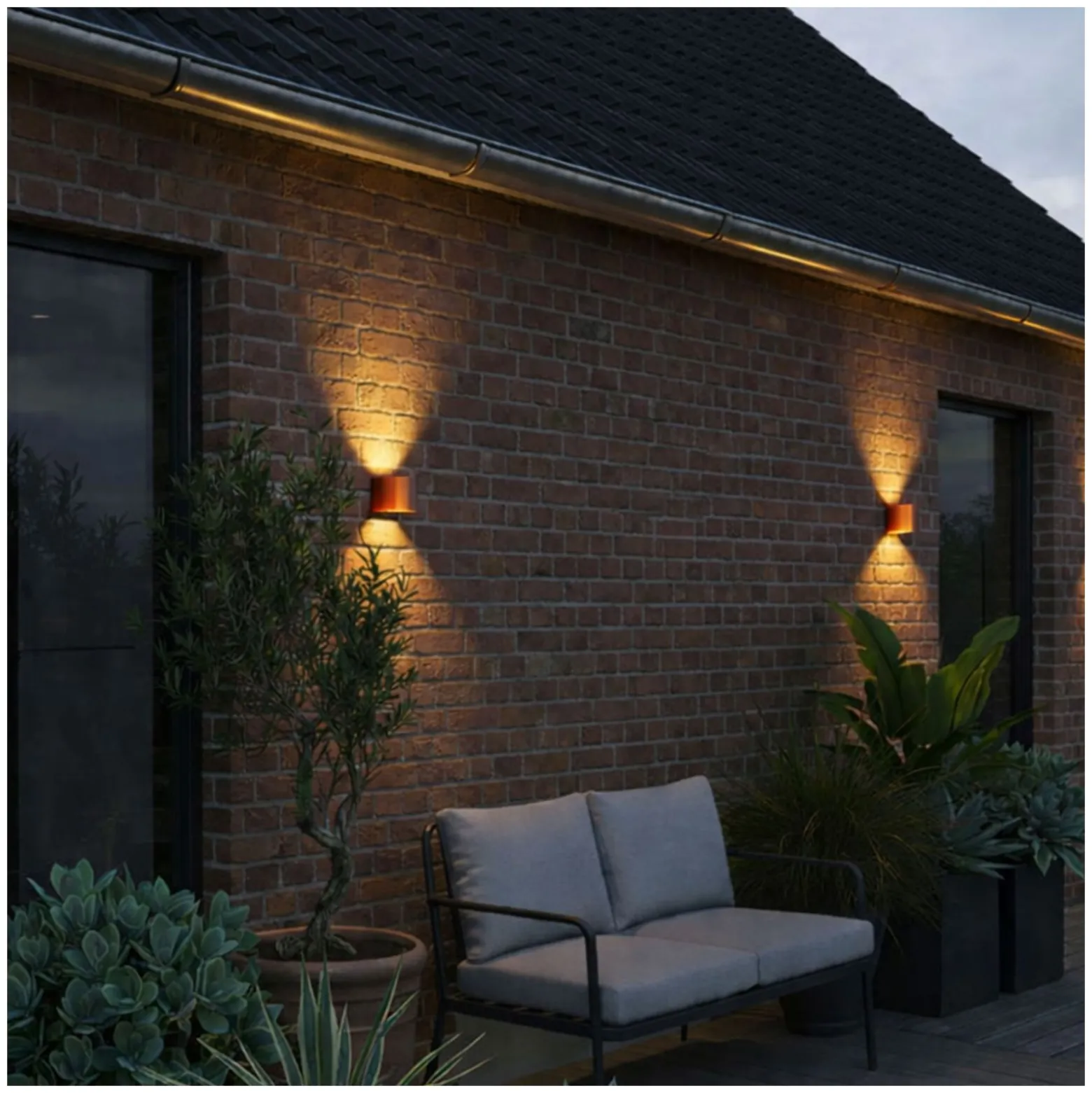 D'Lite Vägglampa Elingen Bronze Up & Down 4.9W 480lm - 830 warm Vit | IP54